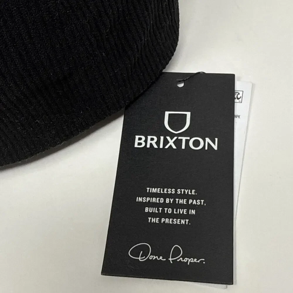 Brixton Hat Mens One Size Black Motorways MP Snapback Corduroy Racing NWT